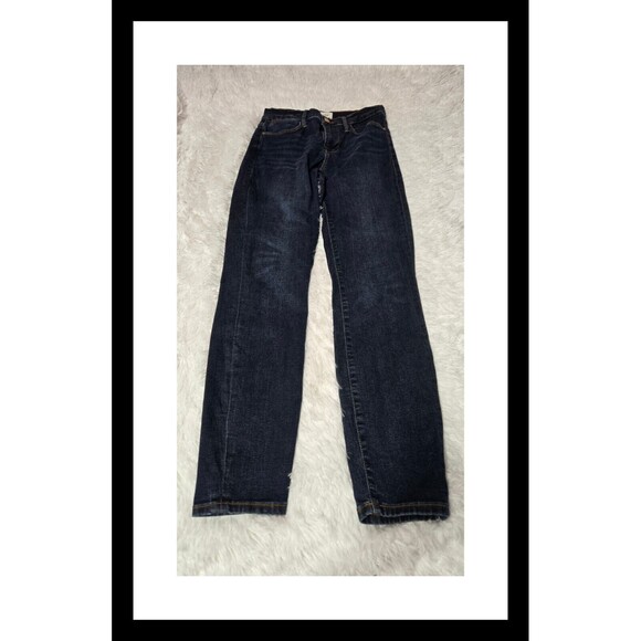 FRAME Le High Skinny Dark Wash Stretch Denim Jeans Size 26x28 - Picture 1 of 12